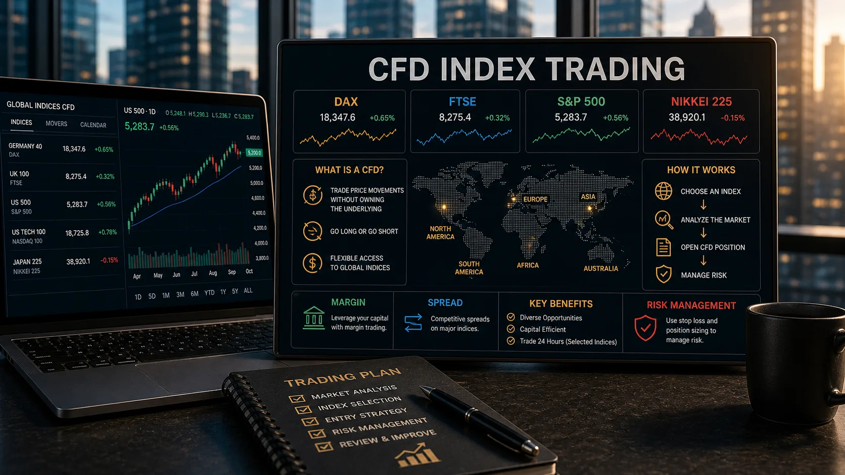 CFD株価指数取引の仕組みと指数の取引方法